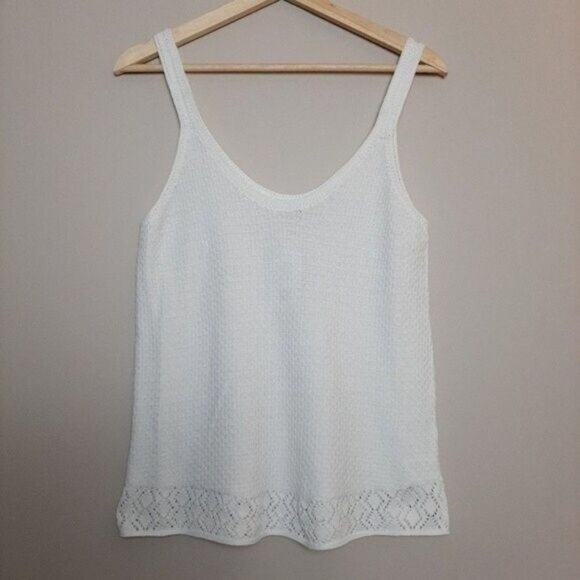 NWT KISMET Penny Knit Scoop Neck Light  Knitted Tank Top White Sz S - Picture 4 of 10